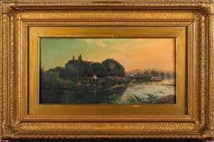 Fishing Near Shiplake On Thames by Edwin H., Boddington Jnr.