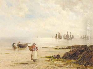 A silvery morning coast of Cornwall by Gustave de Breanski