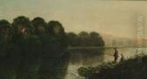 Fishermen By A River Fishermen By A River