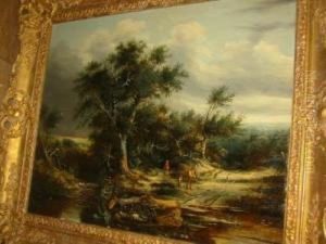 Landscape With Figures On A River Bank by Willem Bodemann