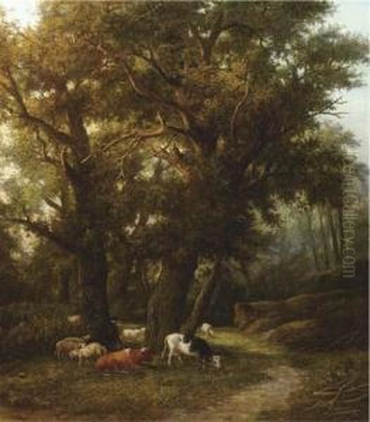 Cattle In A Forest - view 1