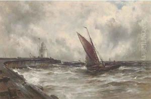 Squally weather off Gorleston by Gustave de Breanski