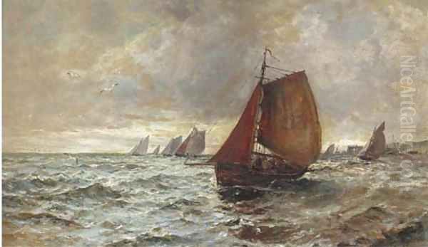 The fishing fleet heading out to sea - view 1