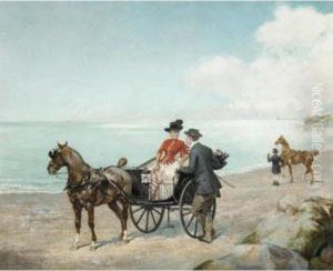 A Rendez-vous At The Beach by Ernest Alexandre Bodoy