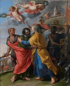 La Derniere Rencontre De Saint Pierre Et Saint Paul by Jan van Boeckhorst
