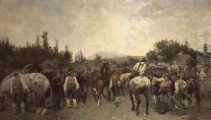 Pferdemarkt 1889 by Julius von Blaas