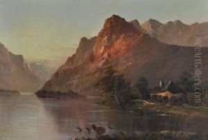 Highland Mountain Loch At Sunset
