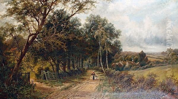 A Mother And Child On A Country Path - view 1
