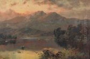 Highland Loch Landscape, And Another Similar by John Henry Boel