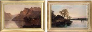 A Cottage Beside The Loch; And A Sunset On The Loch