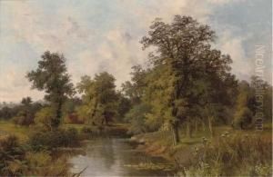 A Peaceful River Landscape by John Henry Boel