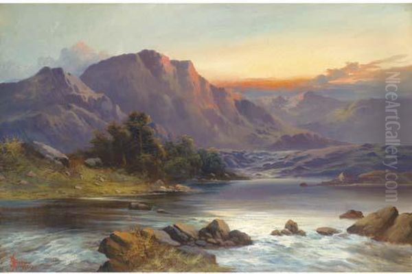 A Highland Landscape At Sunset - view 1