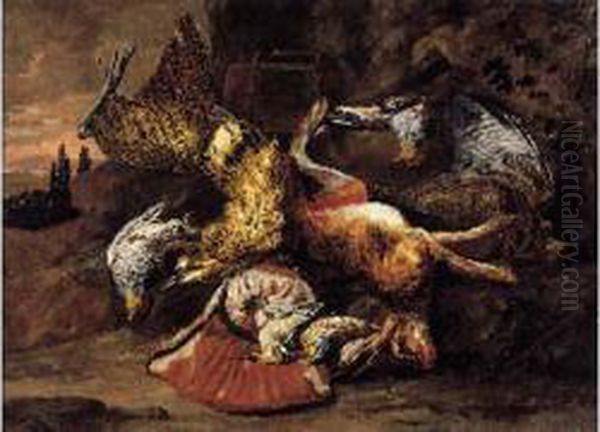 Trophee De Chasse Dans Un Paysage - view 1