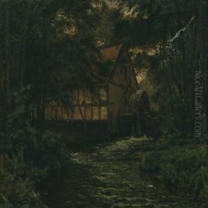The Old Water Mill At Soholt by Johannes Boesen