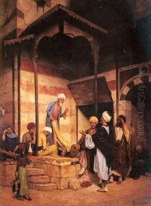 La Rue Du Mousky Au Caire by Eugene Baugnies