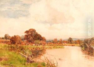 Cattle beside the waters edge by Wilfred Williams Ball