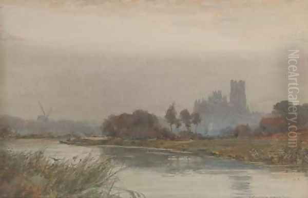 The cathedral at Ely enshrouded in mist - view 1