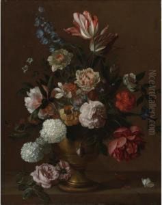 Still Life Of Flowers In A Vase by Jakob Bogdani Eperjes C