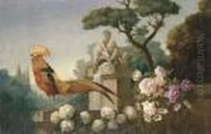 Allegorical Scene With Peacocks And Cherubs