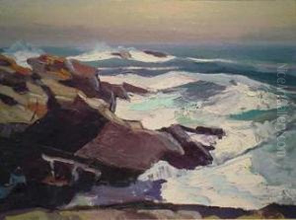 Rocky Coastline And Female Nude Study: A Double-sidedpainting - view 1