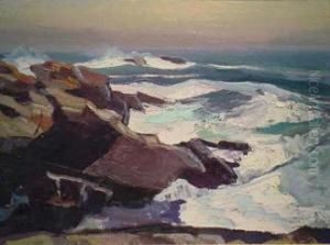Rocky Coastline And Female Nude Study: A Double-sidedpainting