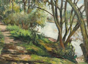 Les Arbres Au Casino D'auvers by Emilio Boggio