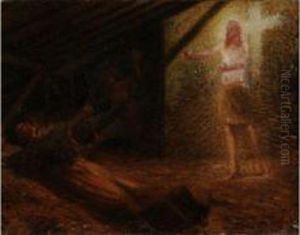 La Resurrection De Lazare, Circa 1900 by Emilio Boggio