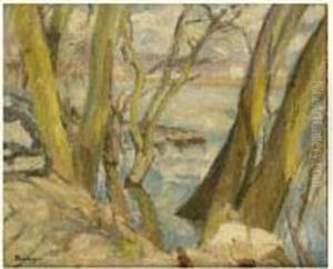 Auvers-sur-oise, Les Grands Arbres Au Bord De L'eau by Emilio Boggio