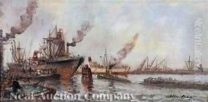 Harbor Scene by Einar Vilhelm Bogh