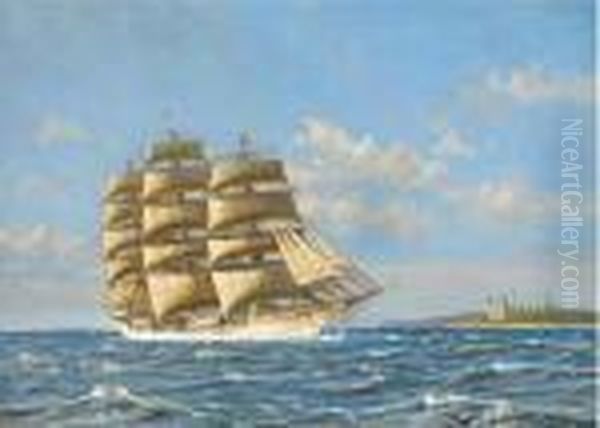 A Danish Windjammer Running Past Kronborg Castle; And A Danish Barque At Sea - view 1