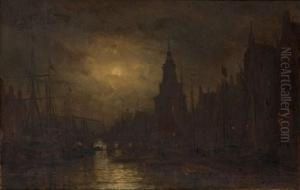Amsterdam By Moonlight by Aleksei Petrovich Bogolyubov
