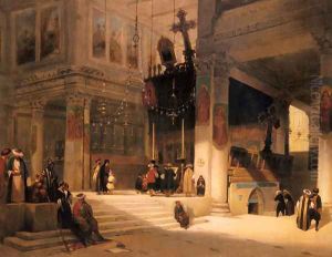 Followers Inside An Eastern Church by Fabius Germain Brest