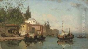 On the shores of the Bosphorus by Fabius Germain Brest
