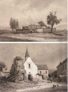 Hougoumont Farm, Waterloo by Aleksei Petrovich Bogolyubov