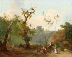 Scene Galante A L'oree D'un Bois by Nicolas-Didier Boguet