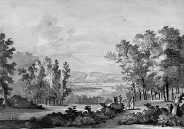 An Extensive Mountainous 
Landscape With A Town By A Lake; Anextensive Mountainous Landscape Near A
 River, Monticelli (?); Anextensive River Landscape With A Village On A 
Mountain; And A Viewof Tivoli - view 1