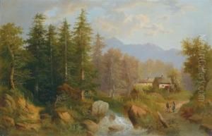 Alpenlandschaft Miteinem Bach