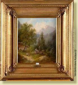Paysage Montagneux Anime by Eduard Boehm
