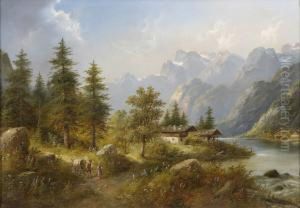 Begegnung Am Waldesrand. by Eduard Boehm