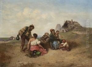 Rastende Zigeuner. by Pal Bohm