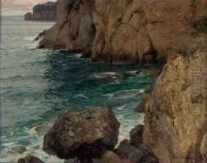 Felsige Kustenlandschaft by Karl Theodor Bohme