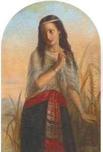 A maiden in the bullrushes by Laurent Joseph Daniel Bouvier
