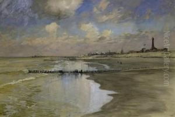 On The Beach By Scheveningen.
Signed And Dated Lower Left: Hans Bohrdt. Scheveningen 28. Juli 1910 - view 1
