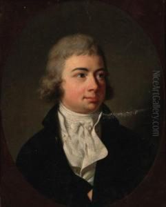 Portrait Of Ghislain De Vischer,
 Baron De Celles, Bust-length, In Ablue Waistcoat, In A Feigned Oval