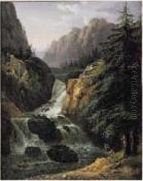 Paysage De Cascade Anime De Pecheurs - view 1
