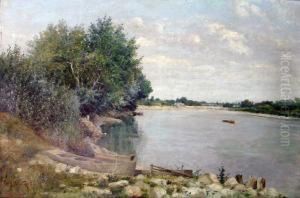 Barque Sur La Berge by Emile Boivin