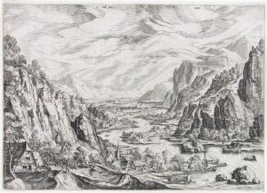 Flusslandschaft Mit Hohen Felsen