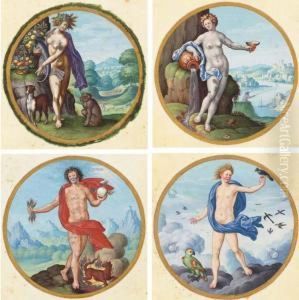 Personifications Of The Four Elements by Hans Bol