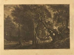 Waldlandschaft Nach Rubens. by Schelte Adams Bolswert