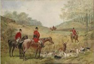 "chasse Du Cerf. Le Bat-l'eau". by Charles Bombled